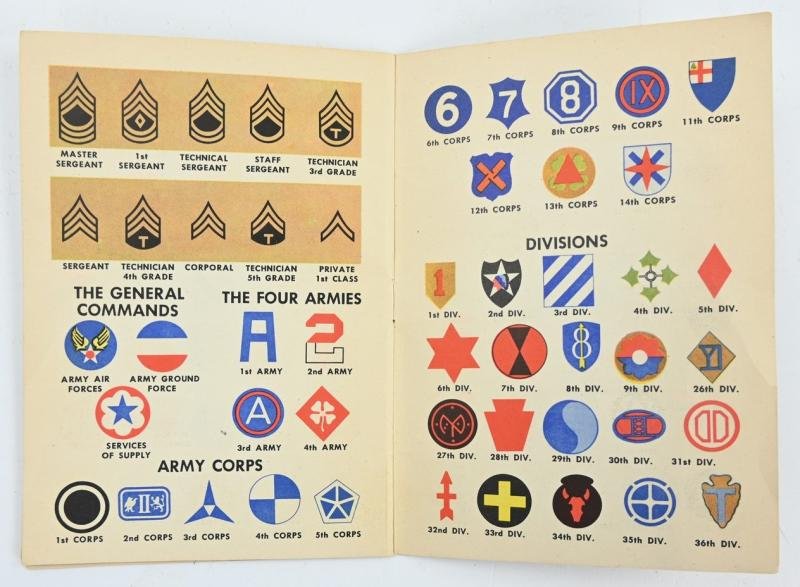 US WW2 US Army Navy Marine Corps Insignia Pocket Booklet — image 5