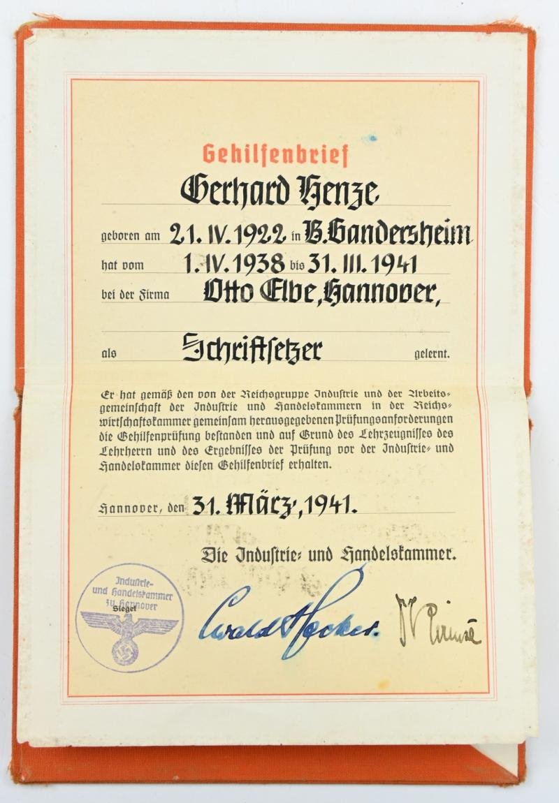 German Third Reich Career Certificate — image 2