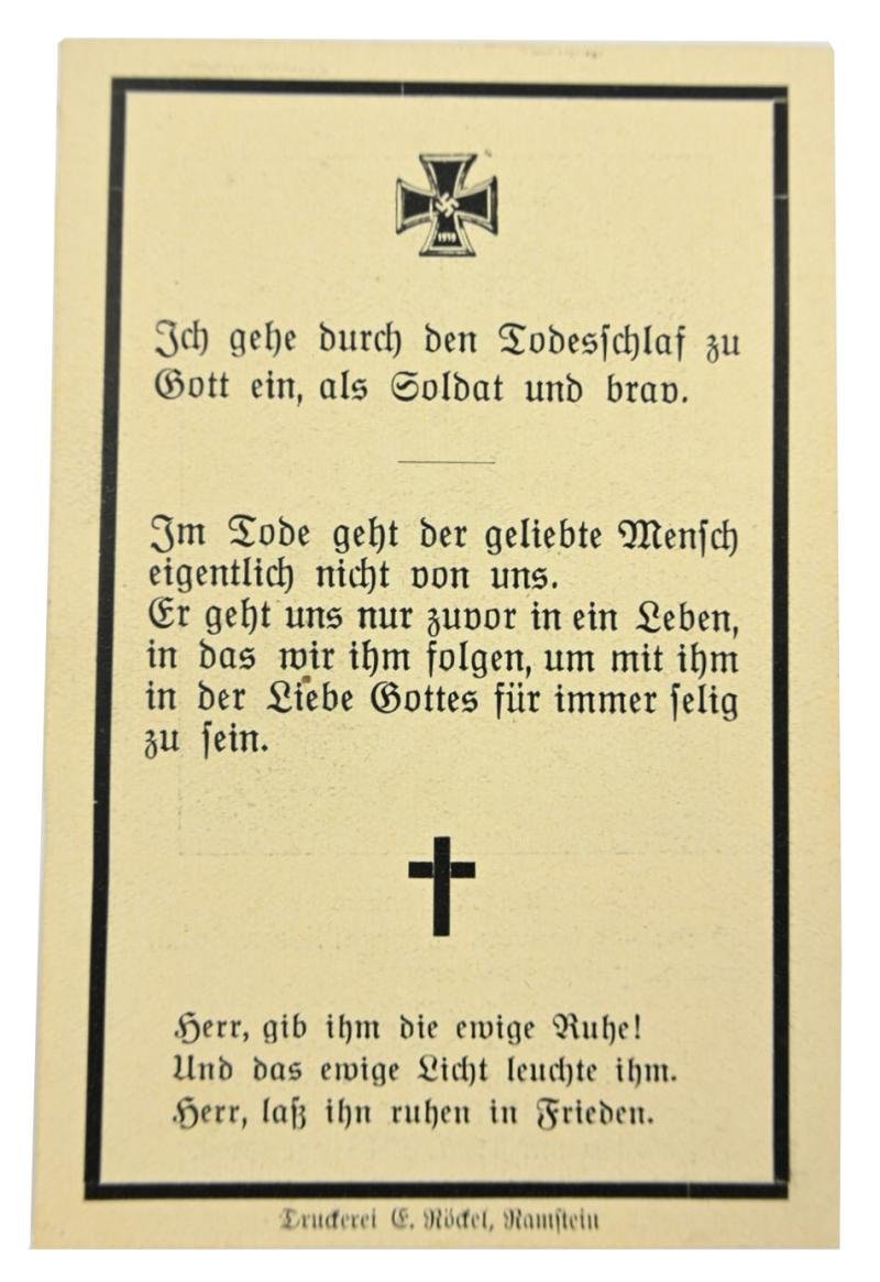German WH Deathcard 'Gefreiter Karl Groel' — image 2