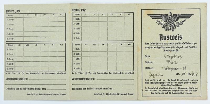 German Hitler Youth /DAF Memberpass — image 4