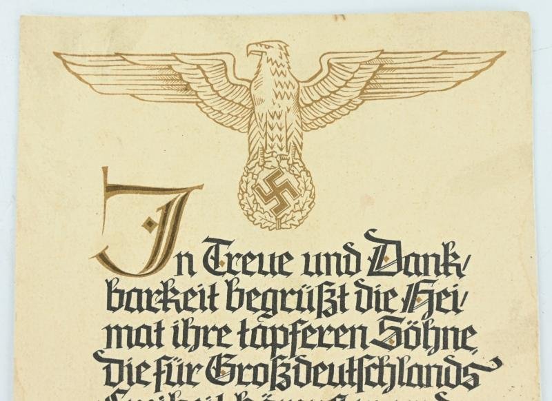 German WH Death Certificate 'Gefr. Friedrich Auer' — image 2