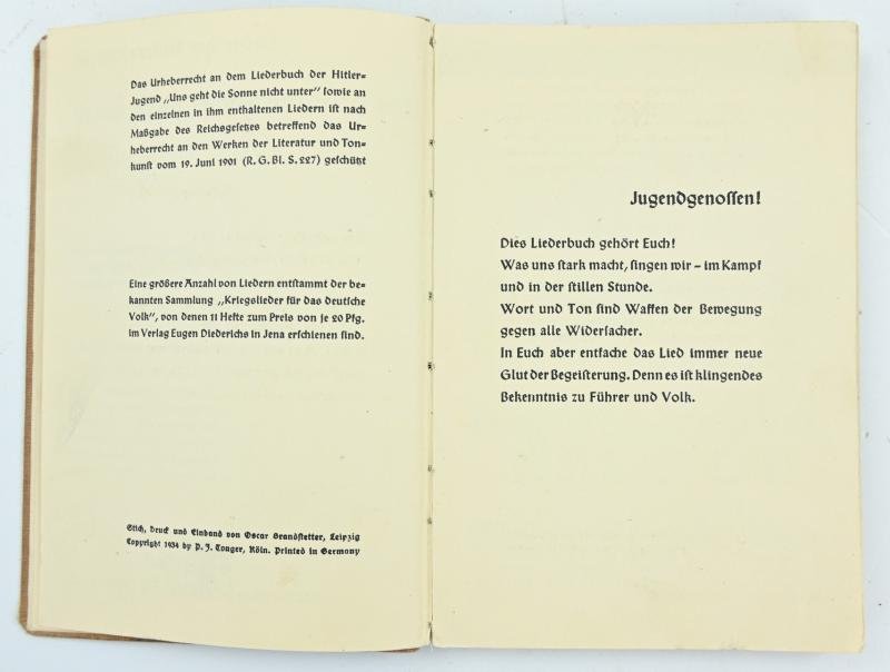 German HJ Songbook 'Uns geht die Sonne nicht unter' — image 3