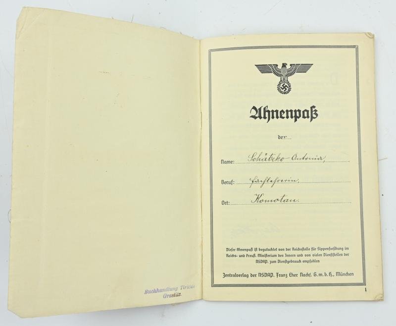 German Third Reich 'Ahnenpass' Ancestral Passport — image 2