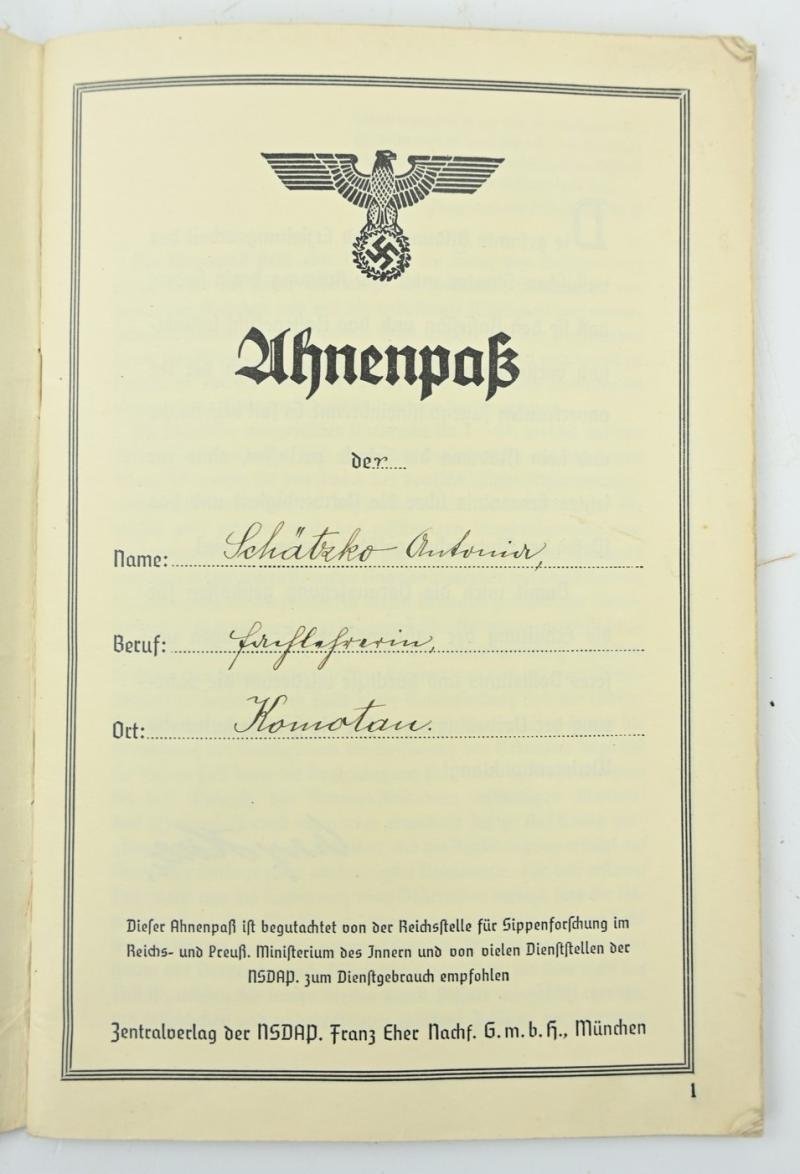 German Third Reich 'Ahnenpass' Ancestral Passport — image 3