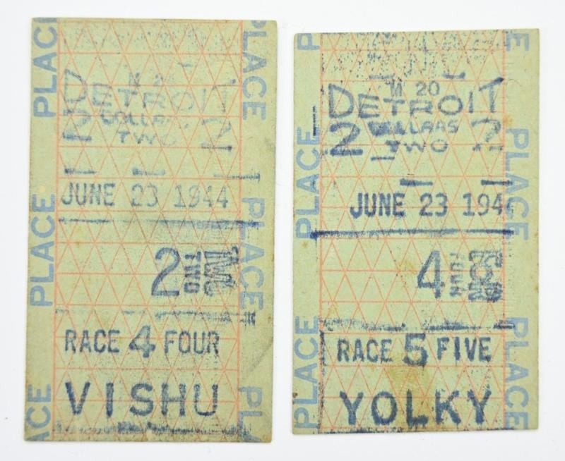 US WW2 Era Gambling Tickets 1944 — image 2