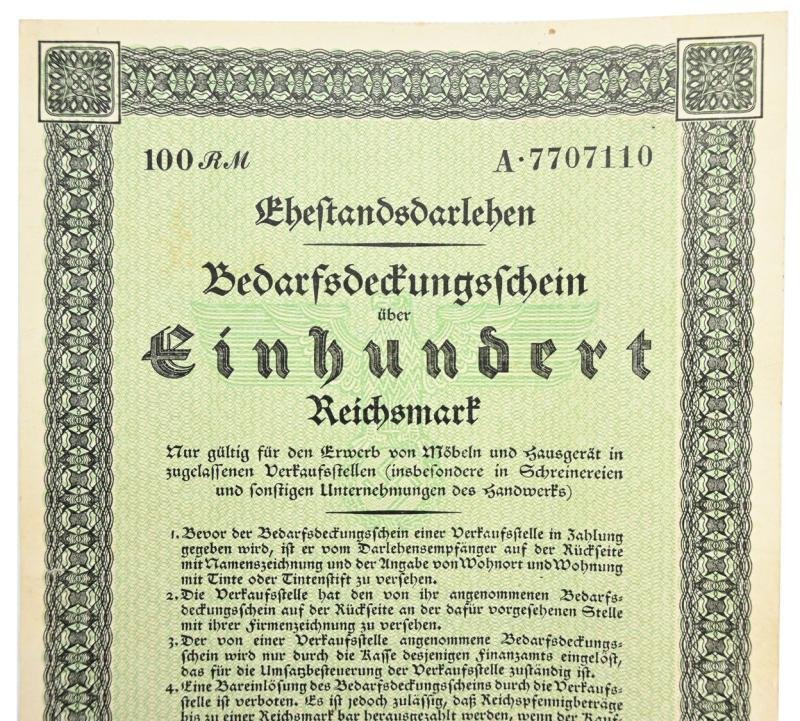 German Third Reich Era Marriage Loan Certificate — image 4