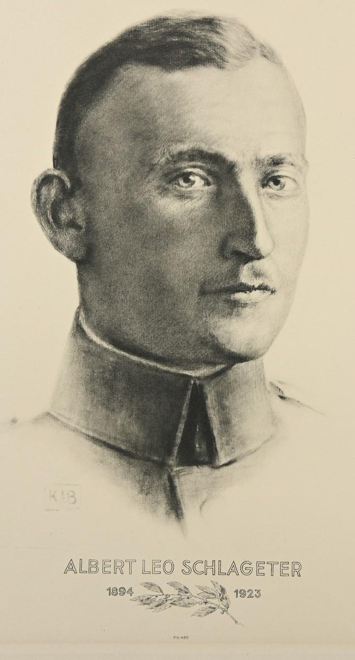 German Portrait Print/Litho of Albert Leo Schlageter by K.J.Böhringer — image 2