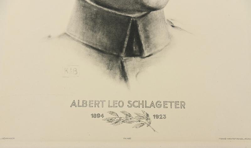 German Portrait Print/Litho of Albert Leo Schlageter by K.J.Böhringer — image 3