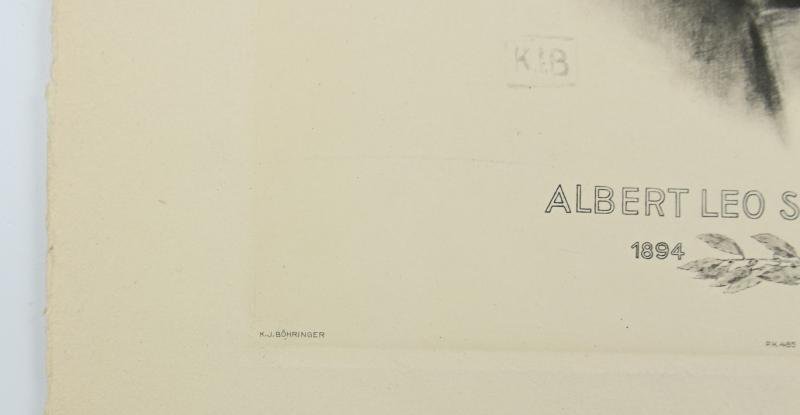 German Portrait Print/Litho of Albert Leo Schlageter by K.J.Böhringer — image 5