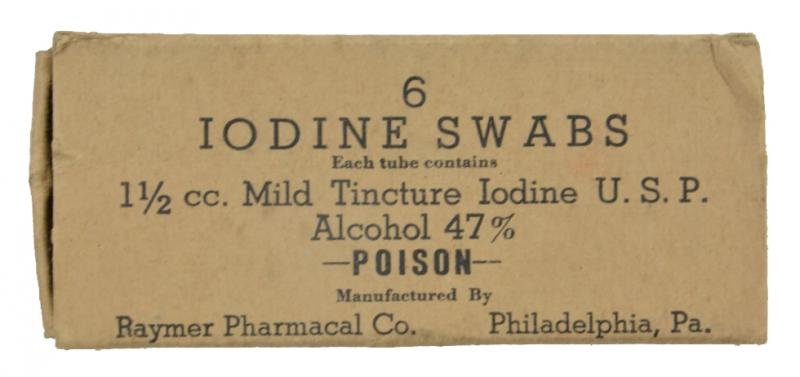 US WW2 Iodine Swabs in box — image 2