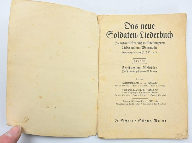 German WH Marching Songs Pocket Book — image 2