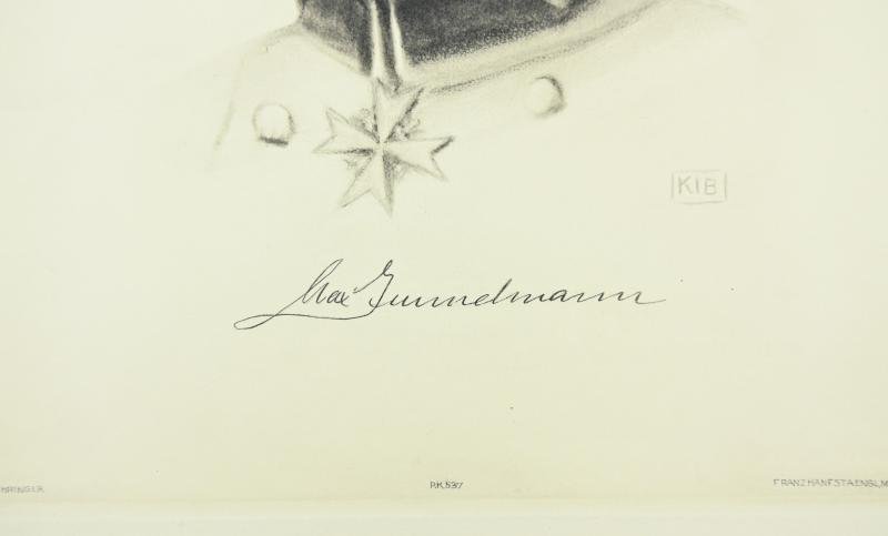 German Portrait Print/Litho of Flying Ace Max Immelmann by K.J.Böhringer — image 3