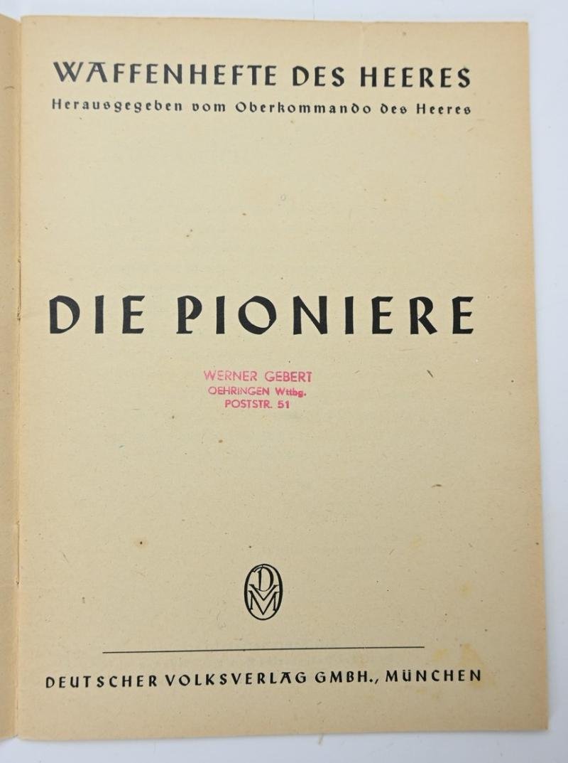 German Booklet 'Pioniere, Waffenhefte des Heeres' — image 2