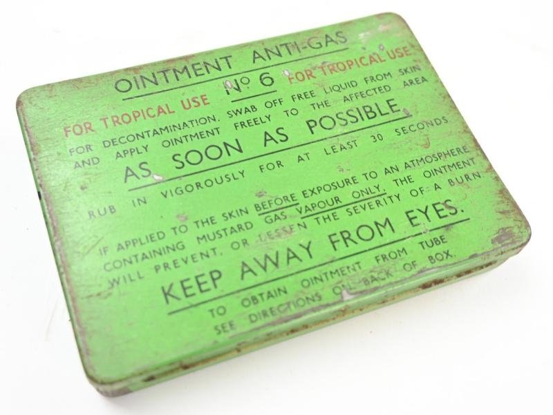 British WW2 Anti-Gas Ointment Tin Can 'Tropical Use' — image 2