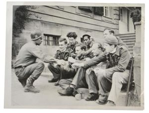 US WW2 Press Photo 'Liberated GI's 7th Army'