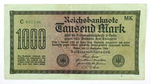 German Third Reich era reprinted banknote
