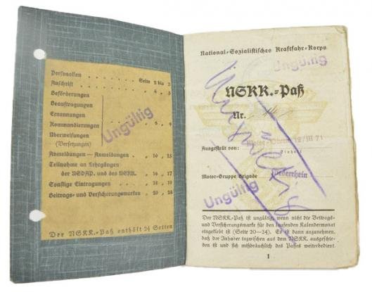 German NSKK Member Pass — image 2