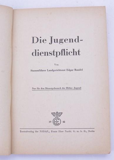 German HJ Book 'Die Jugend Dienstplicht' — image 2