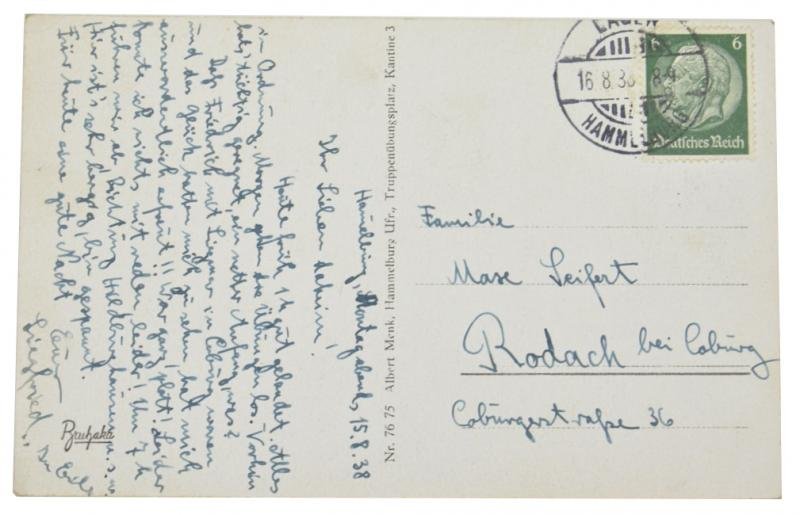 German WH Postcard 'Truppenübungsplatz Hammelburg' — image 2