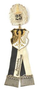Preussischer Kriegerverein Abzeichen Landes Kriegerverband mit Spange 25 Jahre