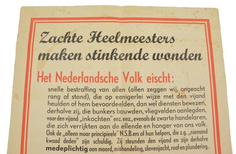 Dutch Poster 'Zachte Heelmeesters maken Stinkende Wonden' — image 3