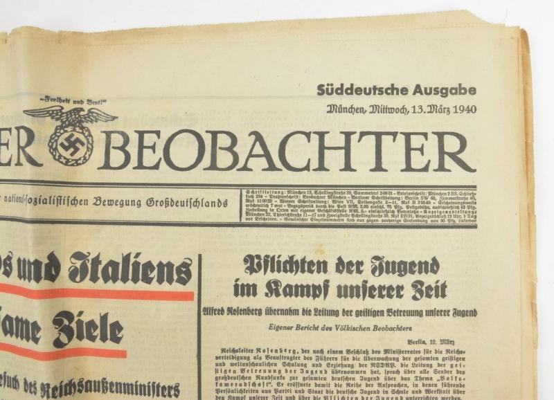 German Newspaper Volkischer Beobachter 13 March 1940 — image 2