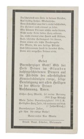 German LW Deathcard 'Herbert Ippisch' — image 3