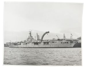 British WW2 Press Photo Aircraft Carrier HMS Colossus