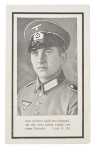 German WH Deathcard 'Josef Bayerkuhnlein'