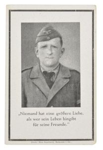 German WH Deathcard 'Johann Wunder'