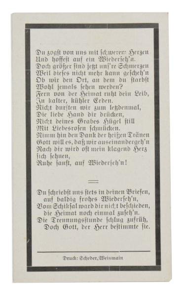 German WH Deathcard 'Johann Bohmer' — image 3