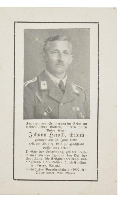 German Rememberance Deathcard Father & Sons — image 2