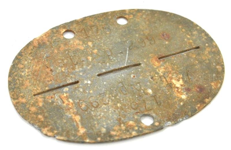 German WH Dog-Tag 'Vet.Kp. 299' — image 2
