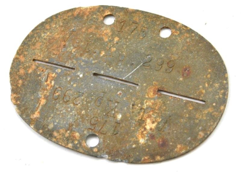 German WH Dog-Tag 'Vet.Kp. 299' — image 3
