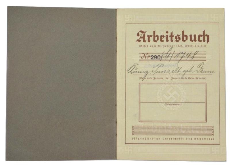German Third Reich Workers Pass — image 2