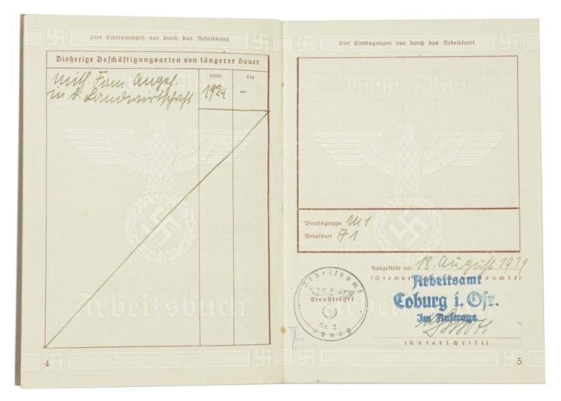 German Third Reich Workers Pass — image 5