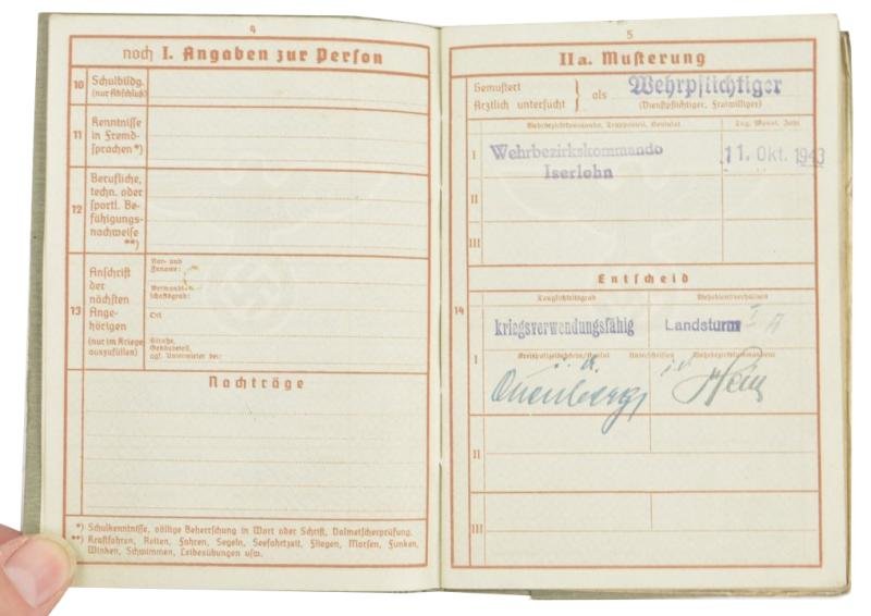 German WH Wehrpass Wilhelm Sodenkamp — image 4