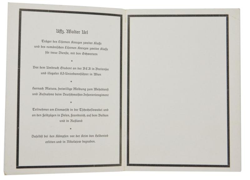 German WH Deathcard 'Walter Url' — image 2