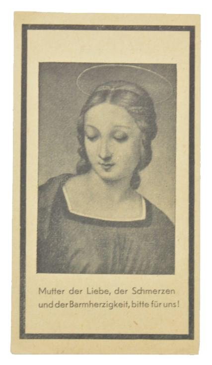 German WH Deathcard 'Franz Xaver Geistbeck' — image 2
