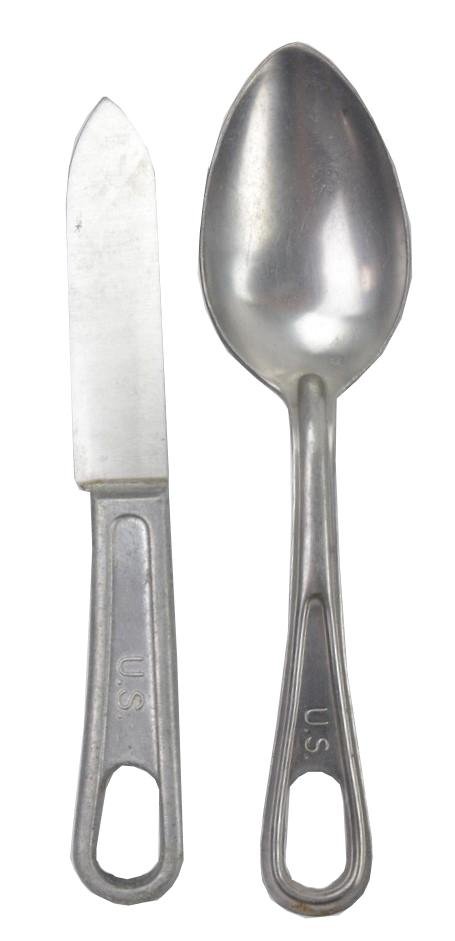 US WW2 M-1932 Messtin with Cutlery Set — image 2