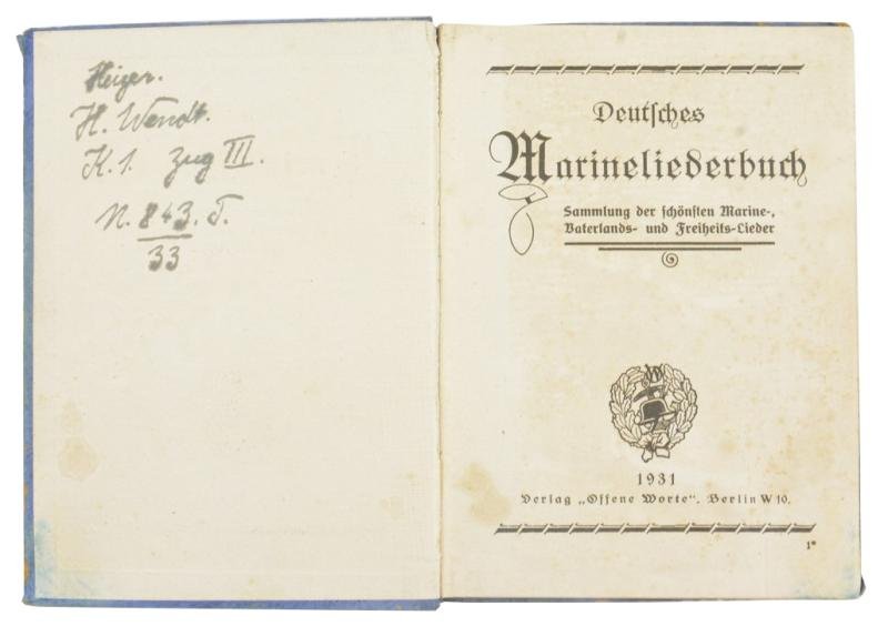 German Marine Song Book — image 2