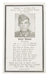 German WH Deathcard 'Josef Amon'