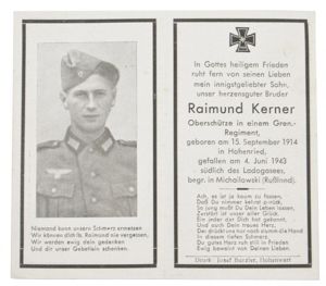 German WH Deathcard 'Raimund Kerner'
