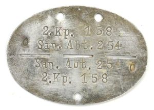 German WH Dog-Tag '2./San.Abt.254'