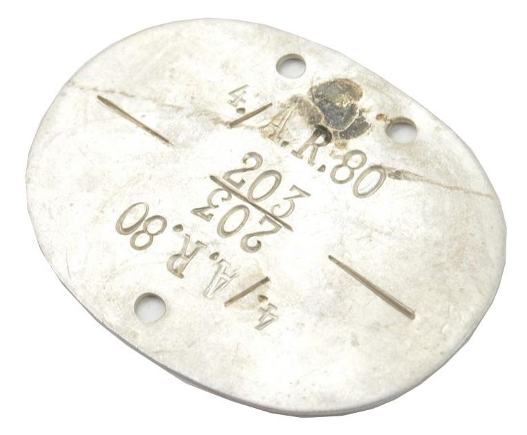 German WH Dog-Tag '4./A.R.80' — image 2