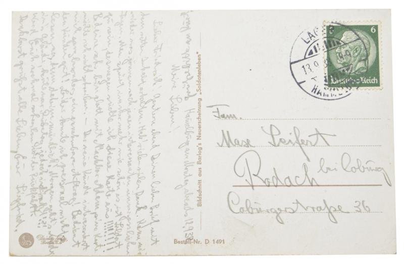German Third Reich Postcard 1938 — image 2