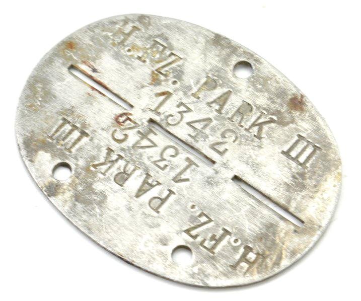 German WH Dog-Tag 'H.FZ.Park III' — image 2