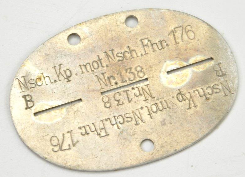 German WH Dog-Tag 'Nsch Kp.mot.Nsch.Fhr.176' — image 3