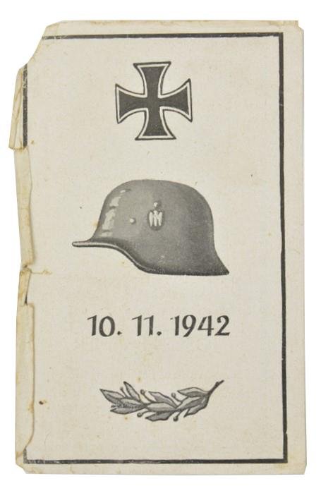German WH Deathcard 'Josef Hafner' — image 2