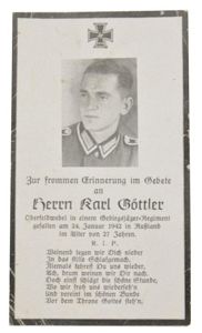 German WH Deathcard 'Karl Gottler'